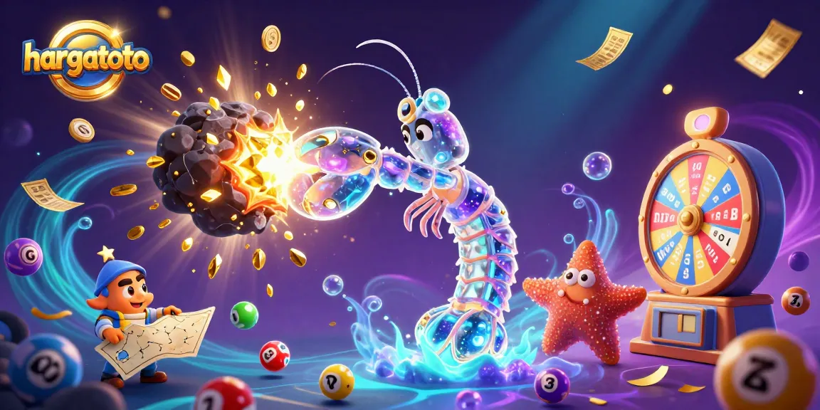 Join hargatoto for a vibrant gaming experience with colorful lottery balls and exciting prize elements.