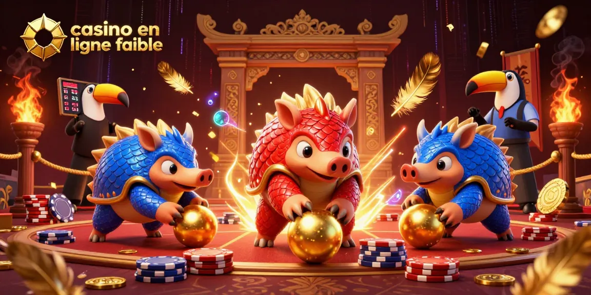 Casino en ligne fiable : rivalité colorée entre pangolins jouant avec des jetons de poker dans une ambiance festive.