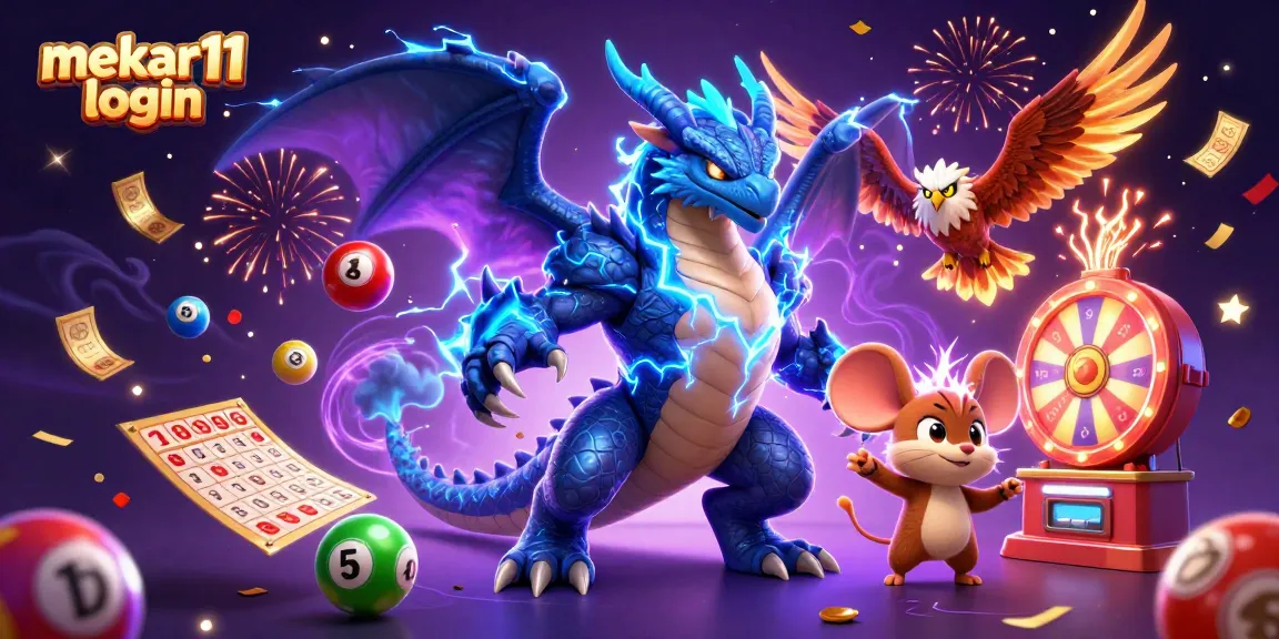 Experience the excitement of mekar11 login with colorful lottery balls, and vibrant casino elements.