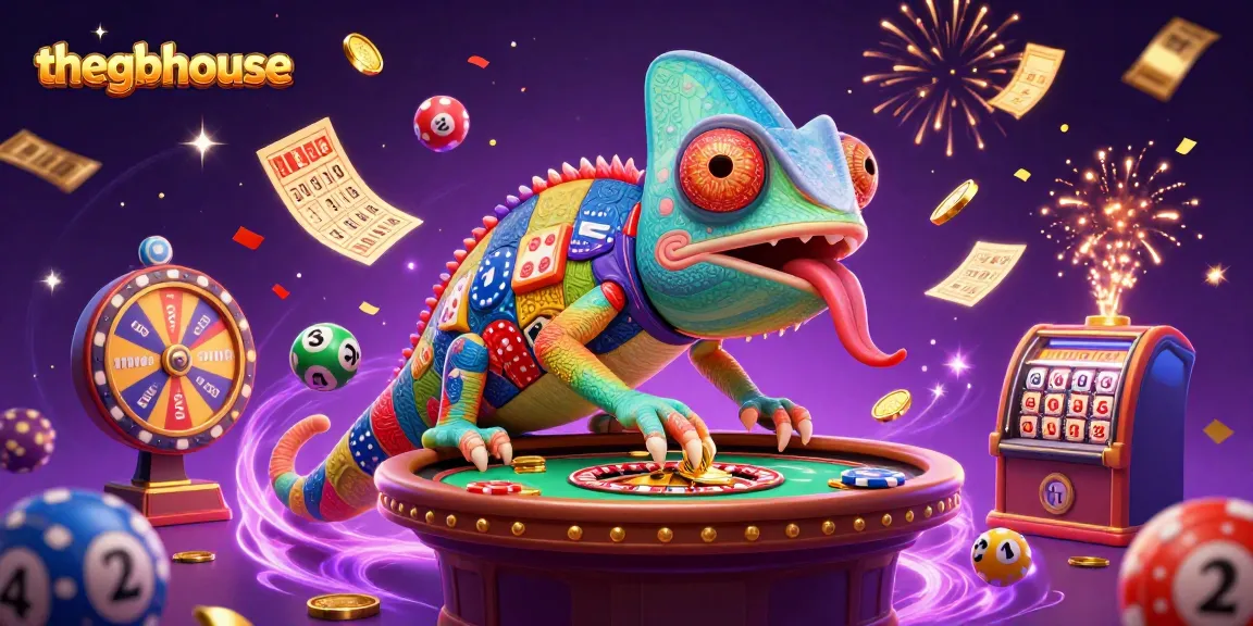 Thegbhouse casino illustration showcases vibrant gaming elements, highlighting fun and dynamic online gaming experiences.