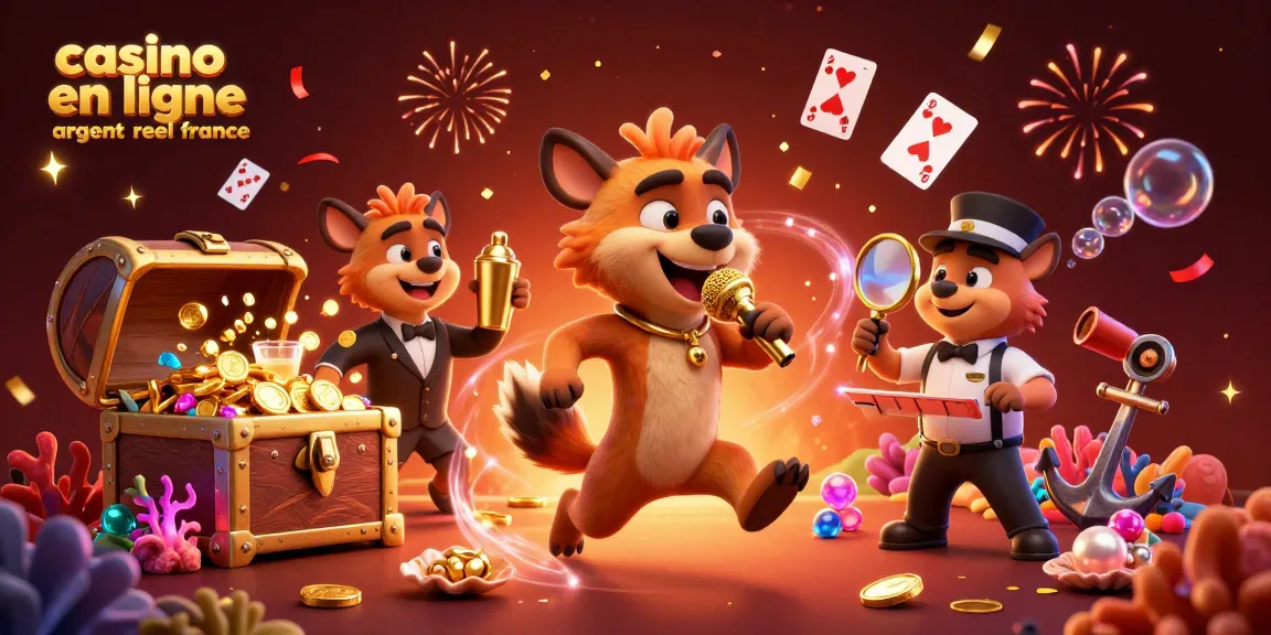Jouer au casino en ligne argent réel France avec des hyènes animées dans une scène festive et dynamique