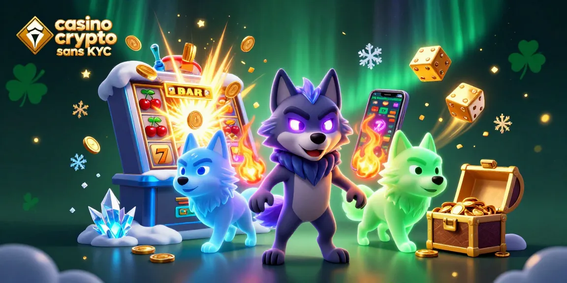 Jouer au casino crypto sans KYC avec un leader loup et des symboles de gain éblouissants.