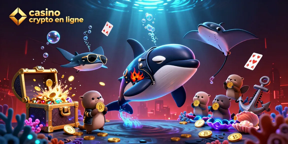 Gagnez avec des pièces d'or dans le casino crypto en ligne tout en profitant d'une scène sous-marine colorée.