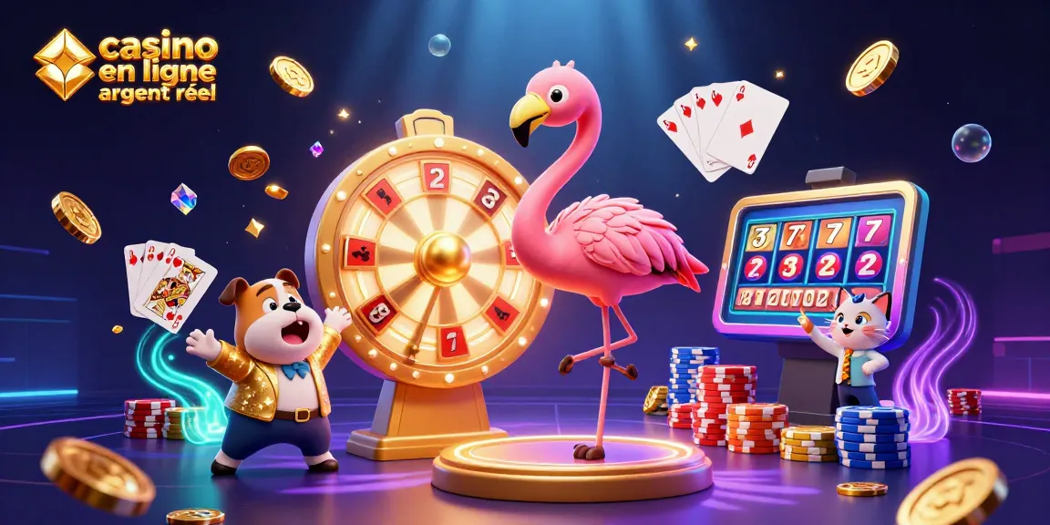 Plongez dans l'univers des jeux avec notre illustration captivante de casino en ligne argent réel.